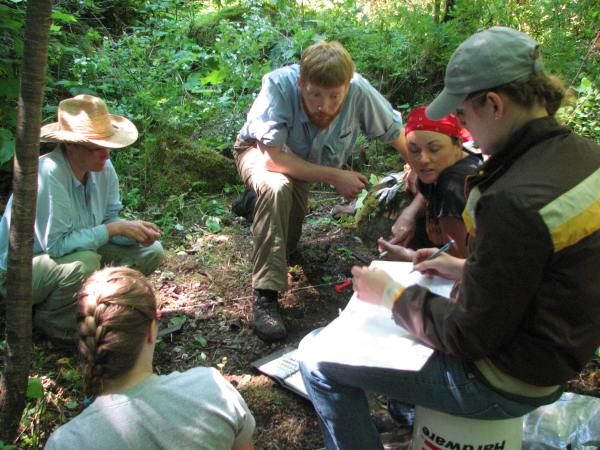 Students open an excavation unit at the Kooskia site